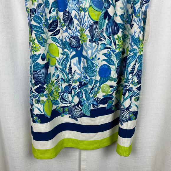 Eliza J Blue Tropical Floral Sheath Dress Sz.14 NWT - Picture 4 of 12